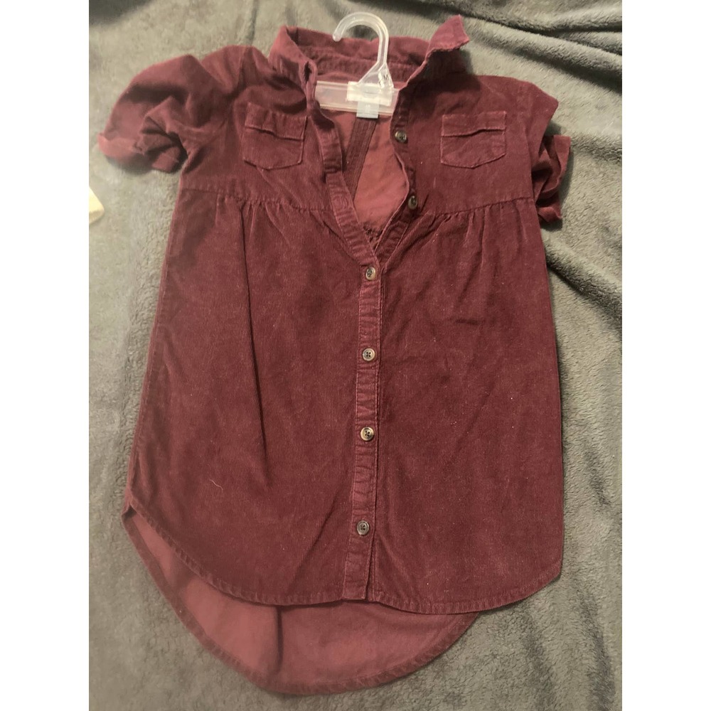 Old Navy Girls Maroon Corduroy Dress (Size 4T)